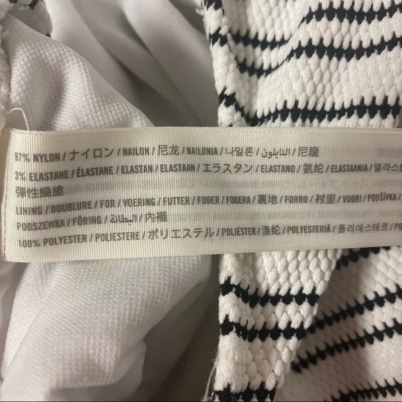 Abercrombie & Fitch One Piece Bathing Swimsuit Sz XS Black White Striped - Picture 8 of 8